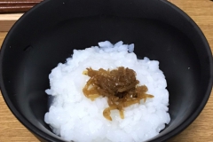 生姜と昆布の甘辛煮トッピング粥